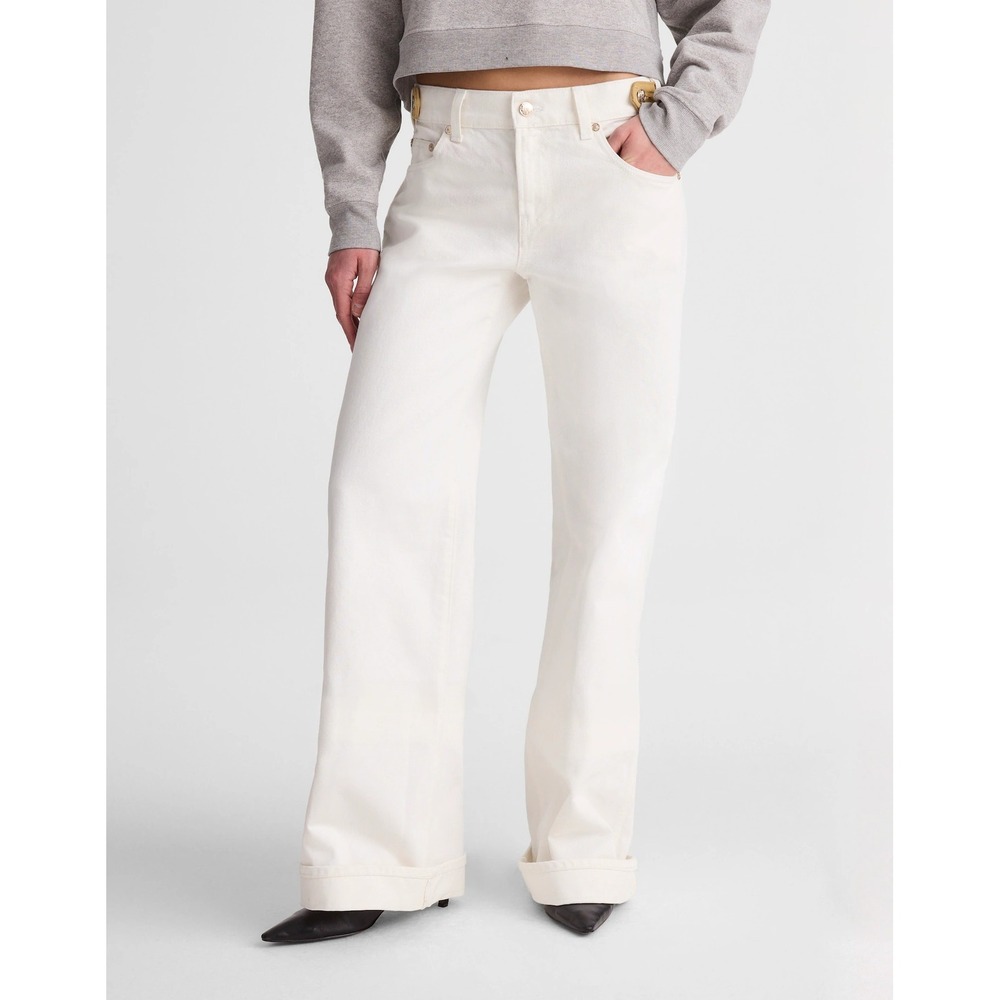 Madewell x Benjamin Talley Smith Jeans Coolidge Low Rise Wide Leg 30 White Chalk